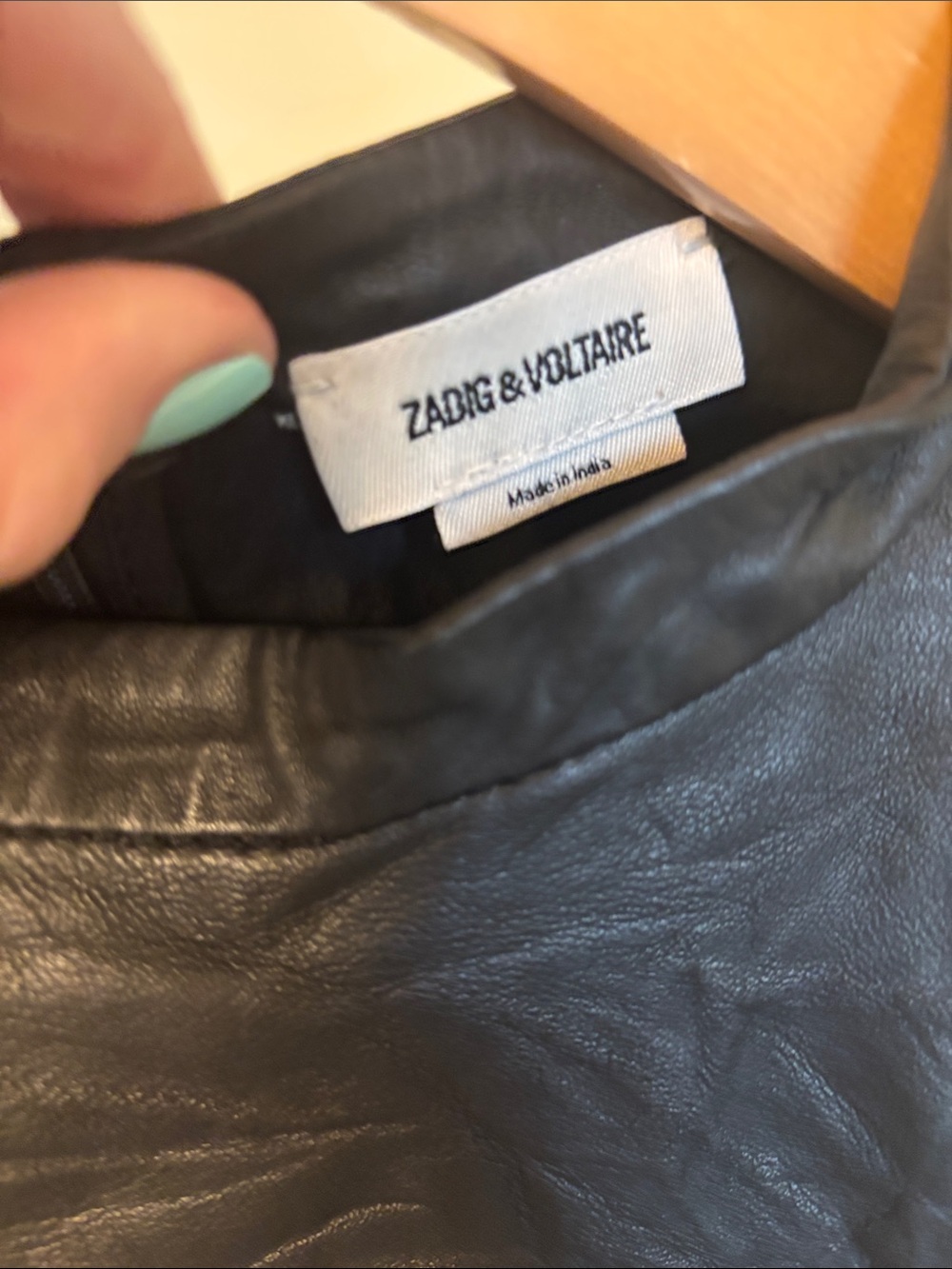 Zadig & Voltaire Black Dress Leather Twisted Waist Puff Sleeve Mini MSRP $998 - Picture 5 of 5